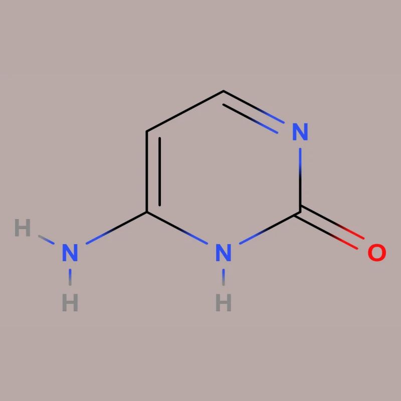 Molécule de cytosine - Formule structurale colorée