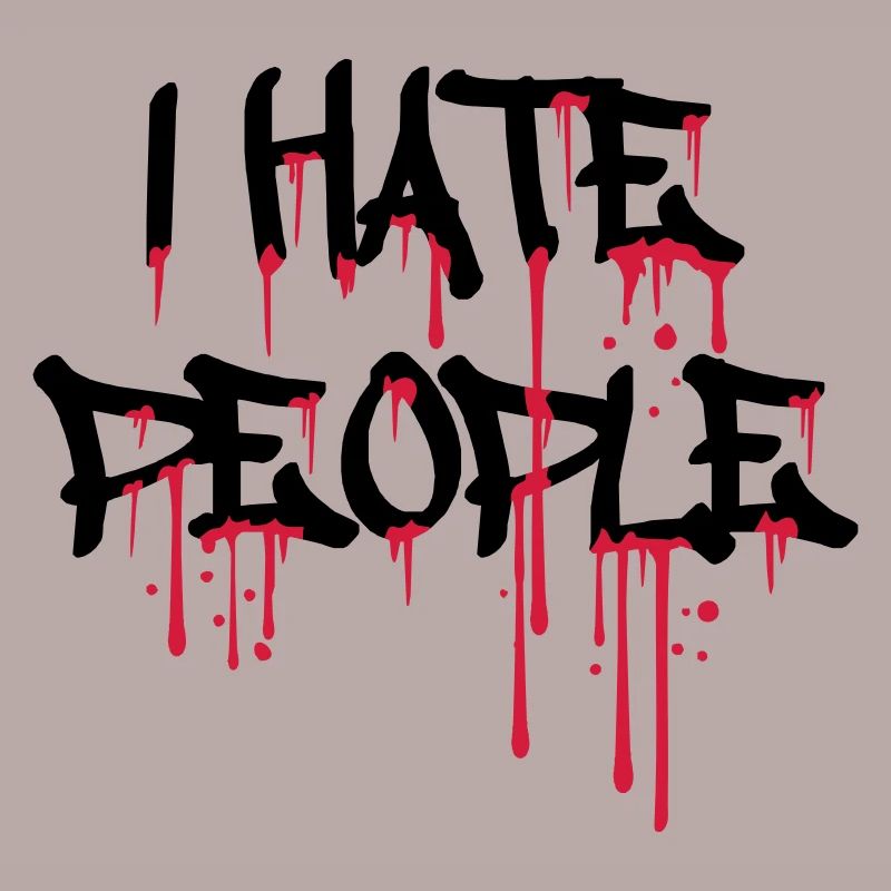 cool i hate people text graffiti spray tropfen blu