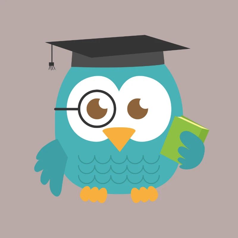 Blue Teal Lehrer Eule Absolvent