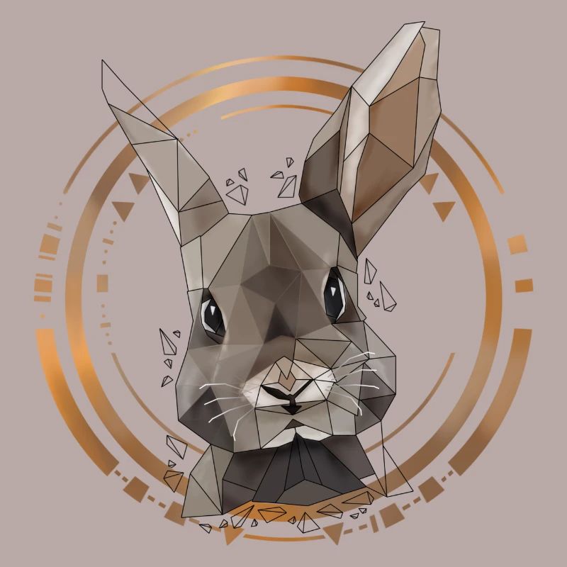Conception de poly faible lapin cool | Géométrique, triangle