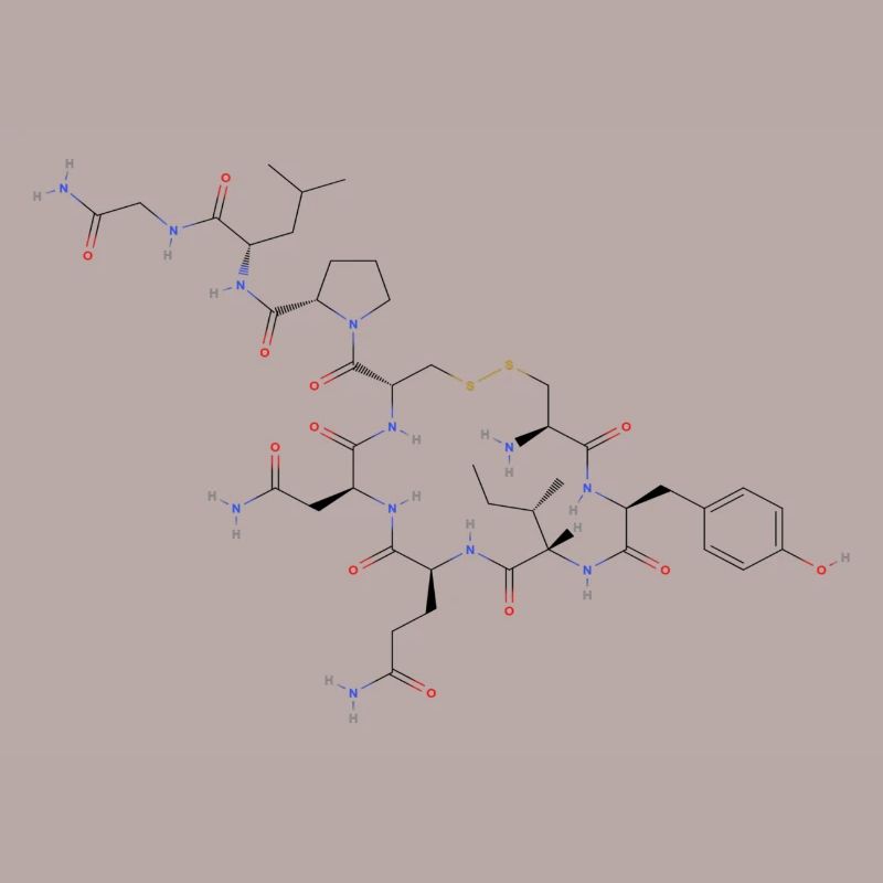 Molécule d’ocytocine - Formule structurale colorée