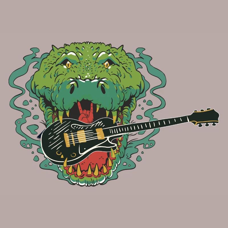 Devil's Salute Crocodile eats guitar