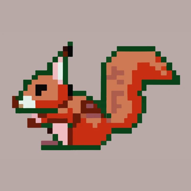 Squirrel Pixel Art Gift Idea