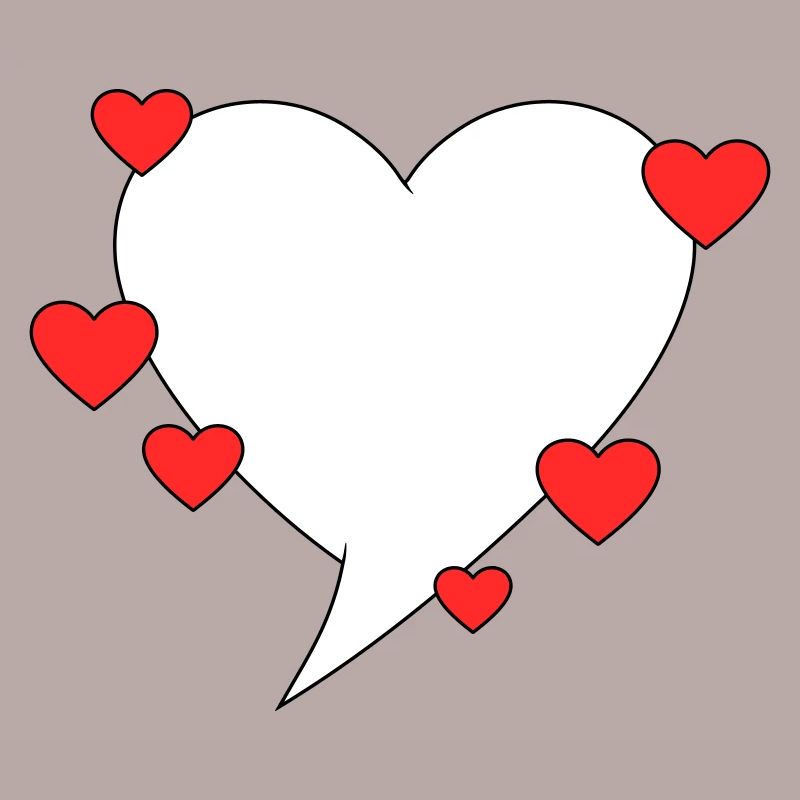 Bulle de dialogue avec des cœurs