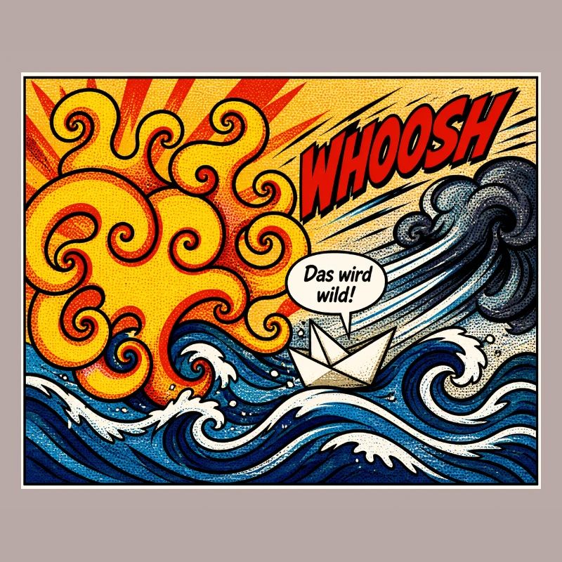 Retro Comic Papierboot - Das wird wild!