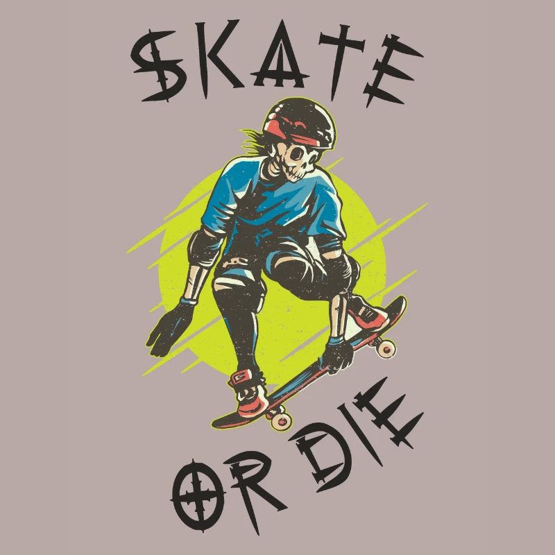 Skate oder stirb Skelett Skateboarder