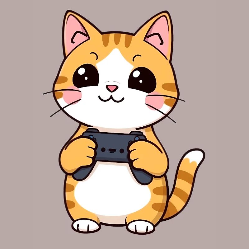 Gaming Katze mit Controller