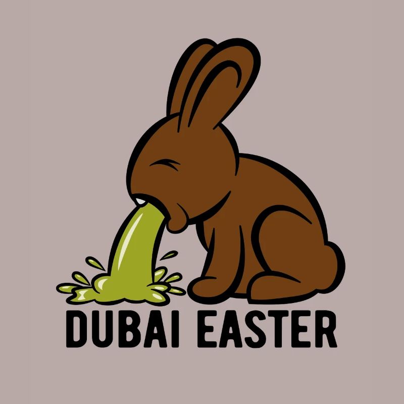 Easter Bunny Puking - Dubai Easter - Easter