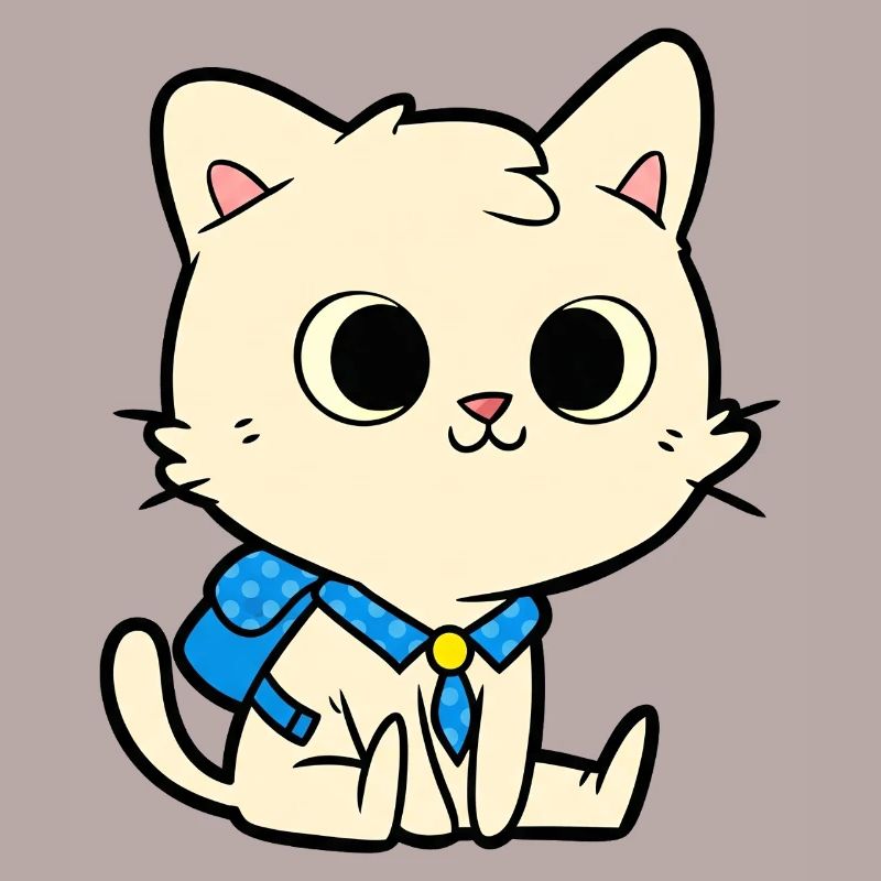 Conception de dessin animé de chat d’école mignon