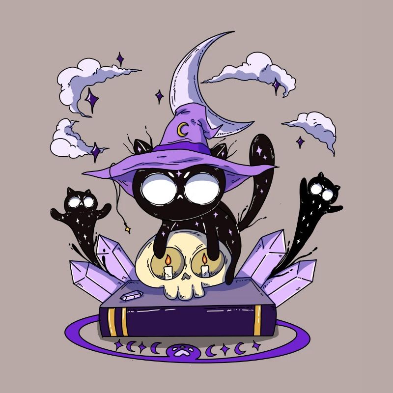 Magic Cat Ghosts Summoning Cats Magic Book