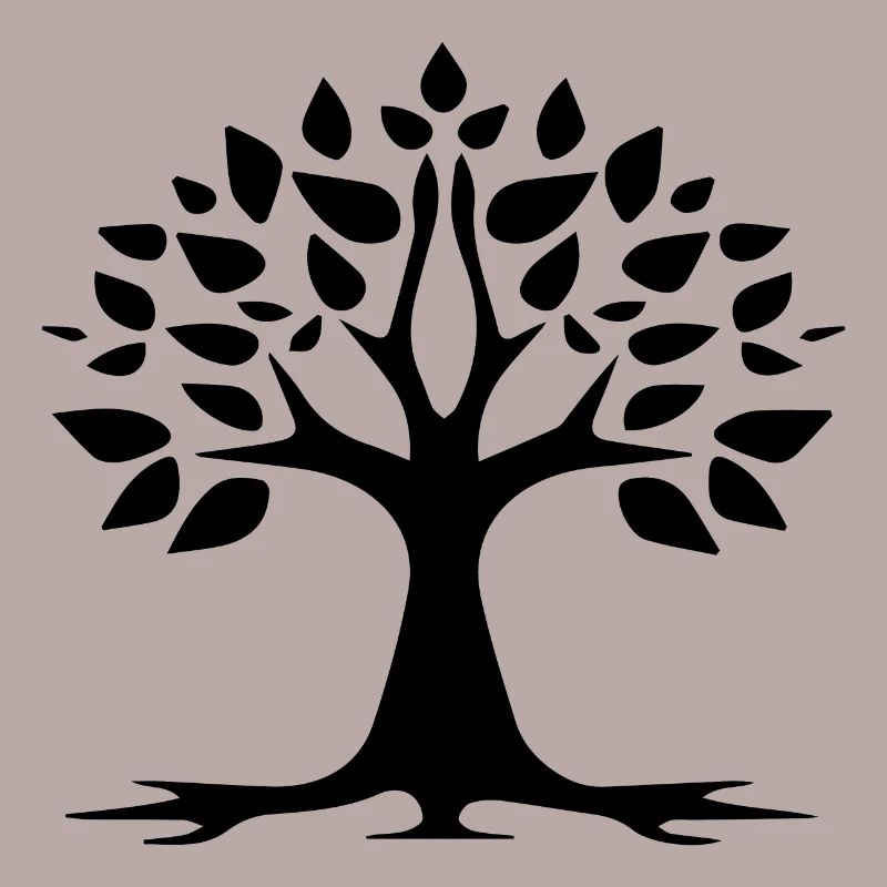 Stylized Tree Simple Tattoo Logo