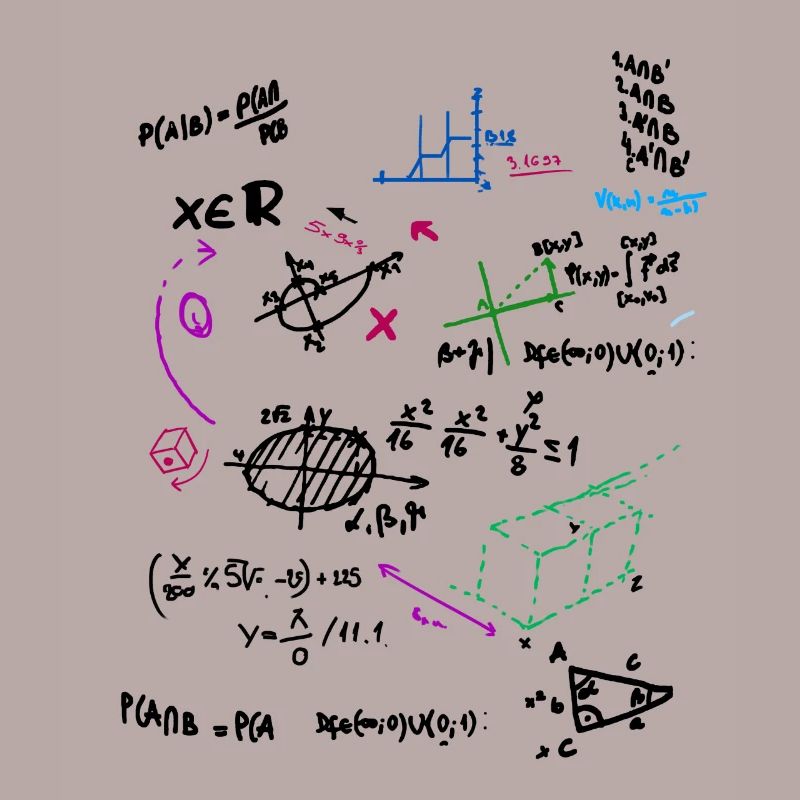 Math Complex Mathematical blackboard with formulas