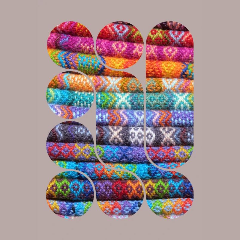 Helles gestricktes Patchwork