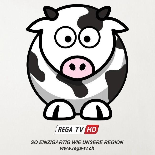 REGA-TV: Kuh, schwarzer Text