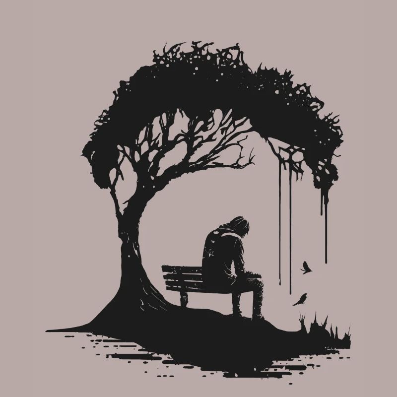 Minimal Design, Tree, Silhouette, Lonely, Nature