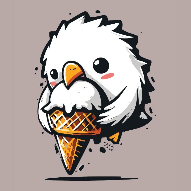 Süße Möwe klaut Eis Eisdieb Dieb