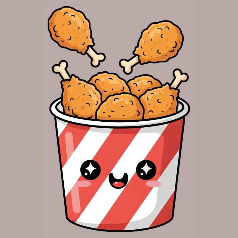 Kawaii-Brathähnchen-Eimer