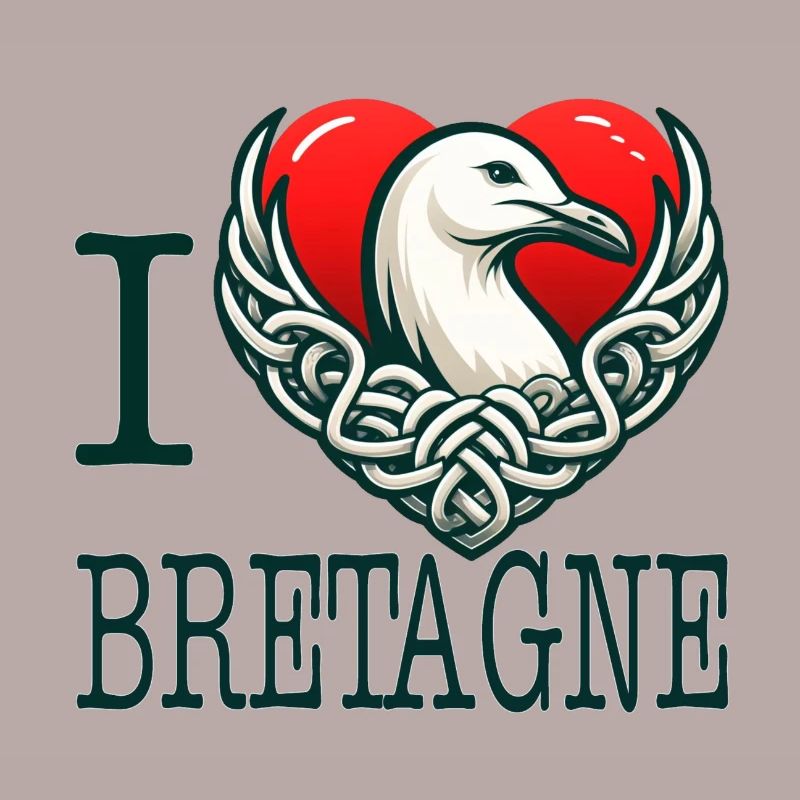 Ich liebe die keltische Möwe der Bretagne