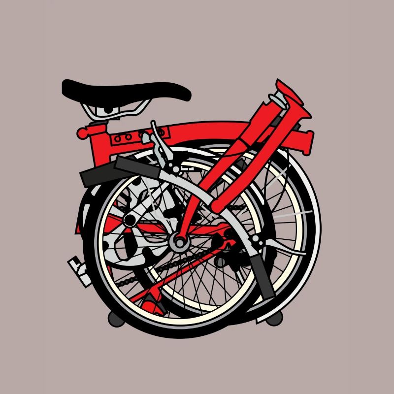 Brompton Bicycle ready to be transported.