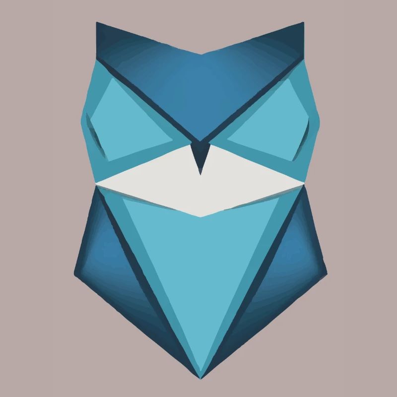 Blaue Eule Origami Kunst