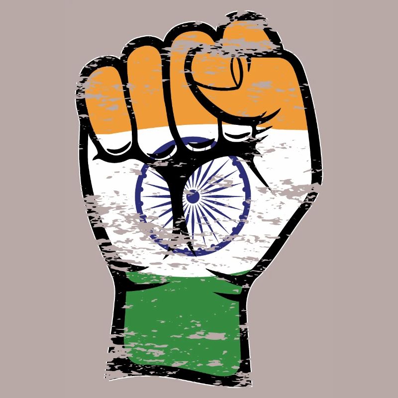 Drapeau de l’Inde Poing Main Symbole utilisé