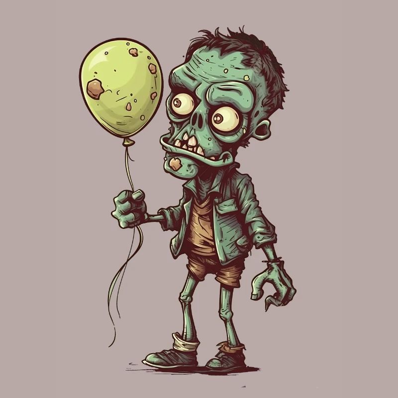 Zombie comique cool avec ballon jaune