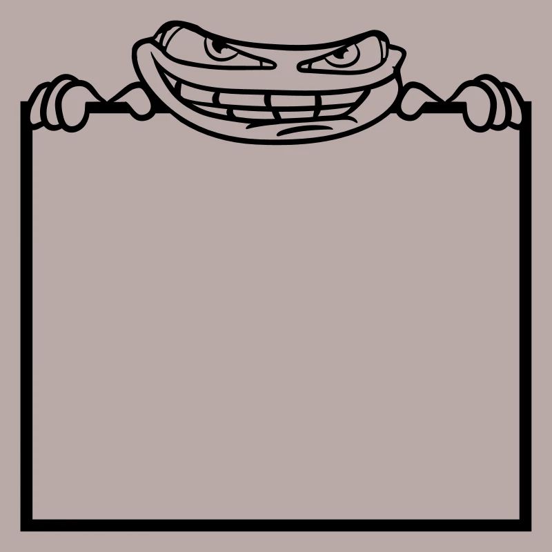 frog shield hide frame text write mau
