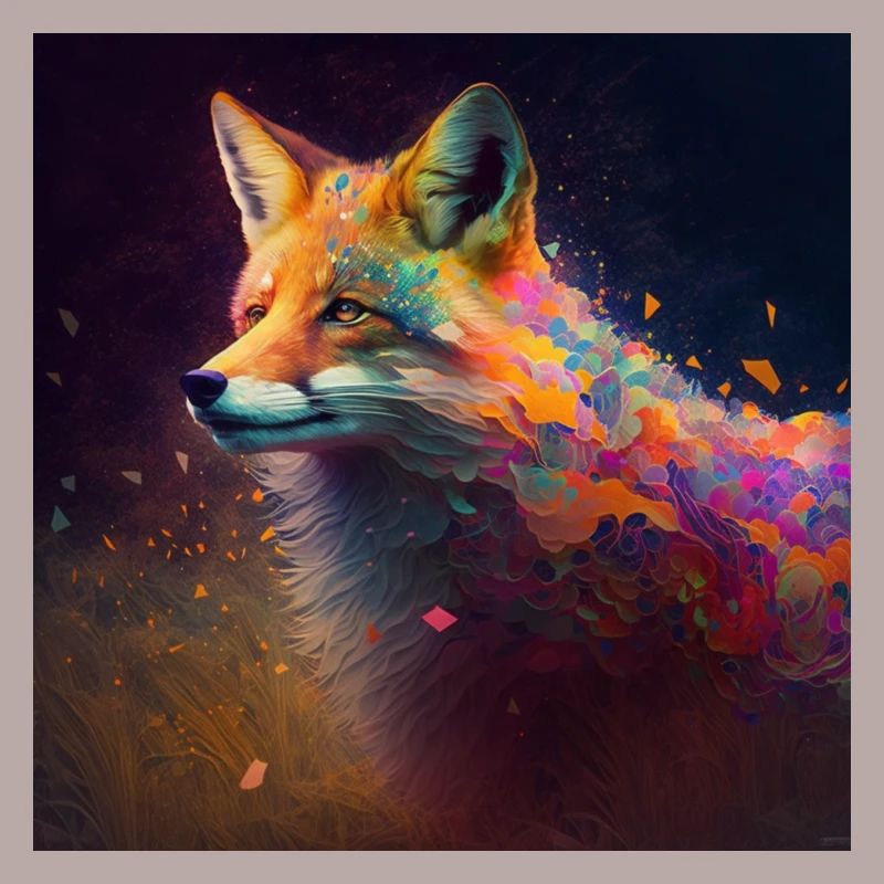 Colored fox, unique design
