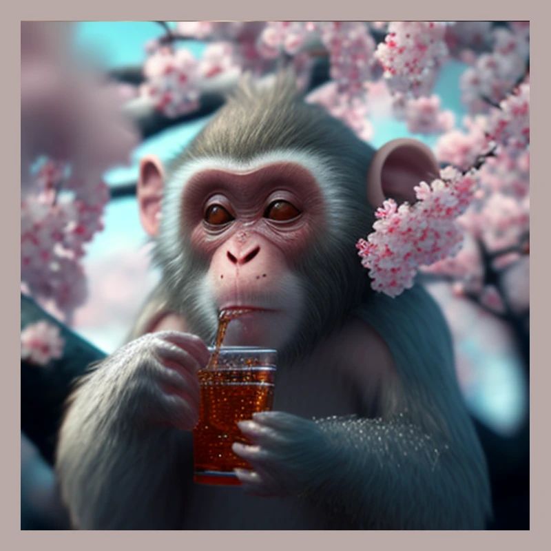 Monkey with drink gift