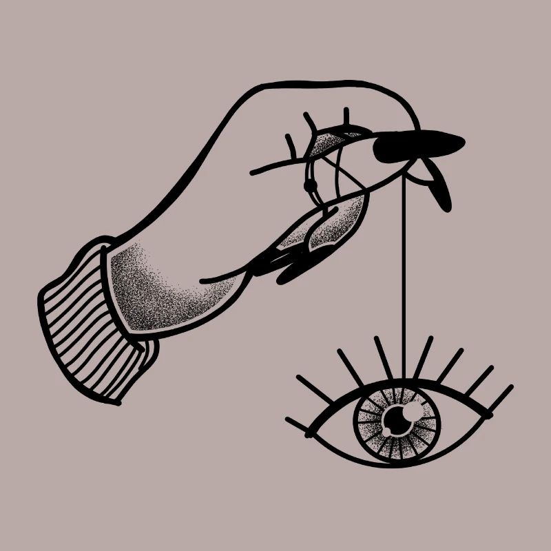 Tat style Witchcore Hand Holding Eye String