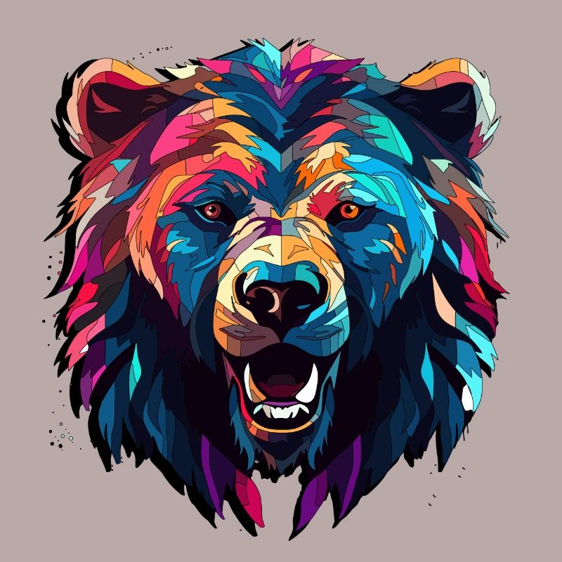 Conception abstraite de l’ours - Impression d’ours
