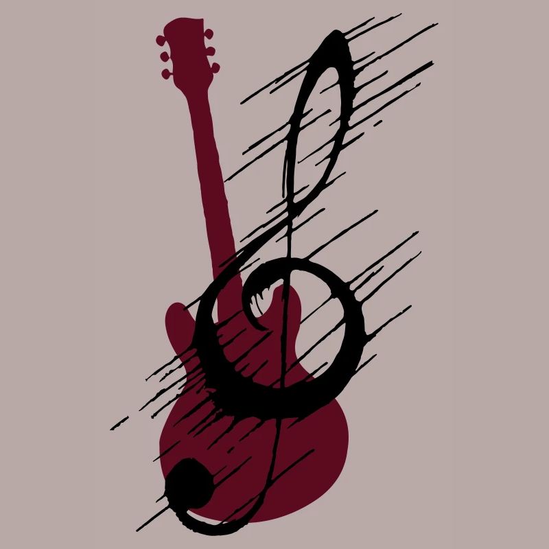 Distorted note key and guitar