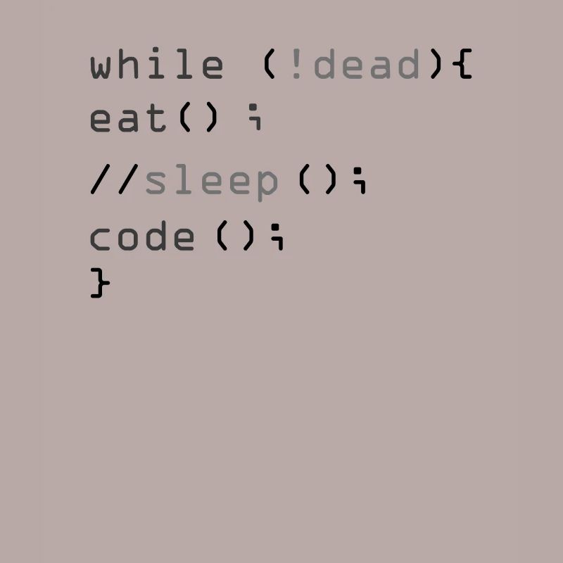 While Not Dead Eat Programmeur de code Sleep Hacker