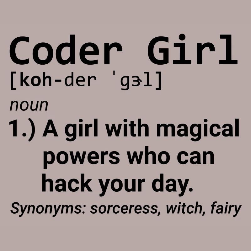 Coder Girl Definition Developer Programming Girl