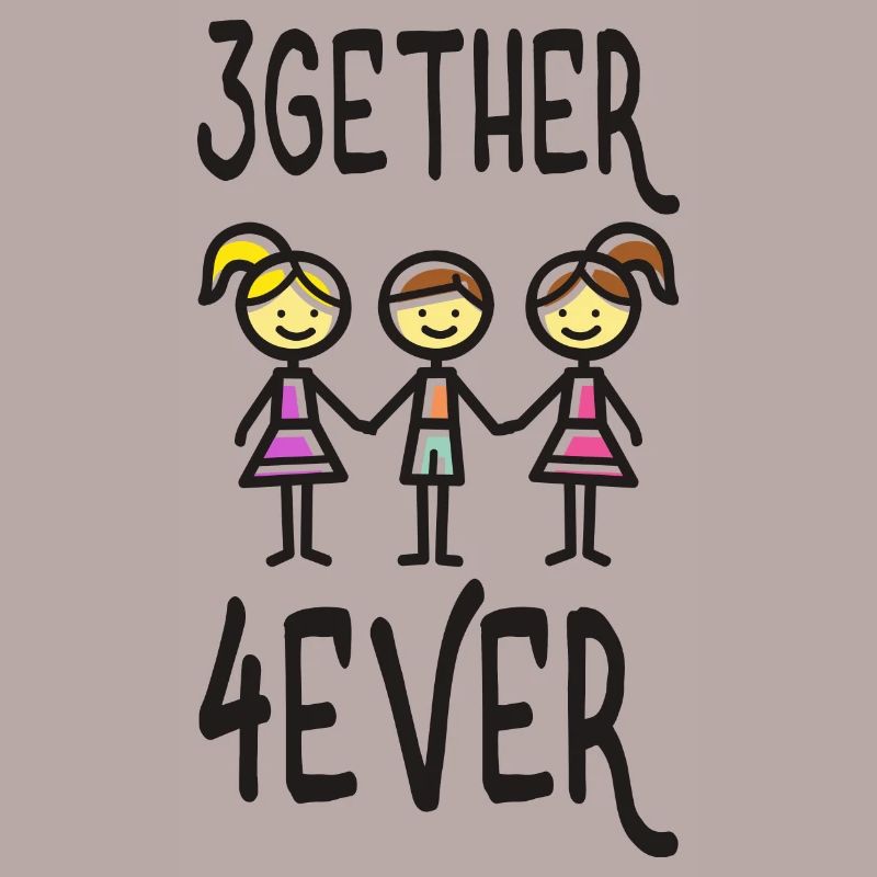 Throuple Love Polyamory Gift 3gether 4ever