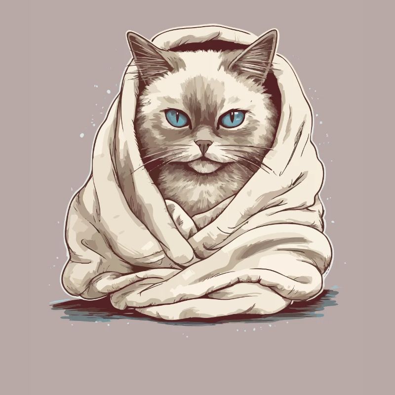 Chat dans une couverture