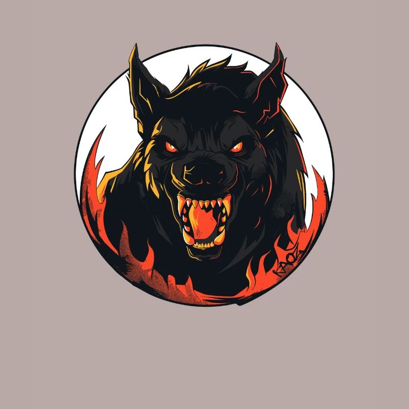 Terrifying evil werewolf from hell