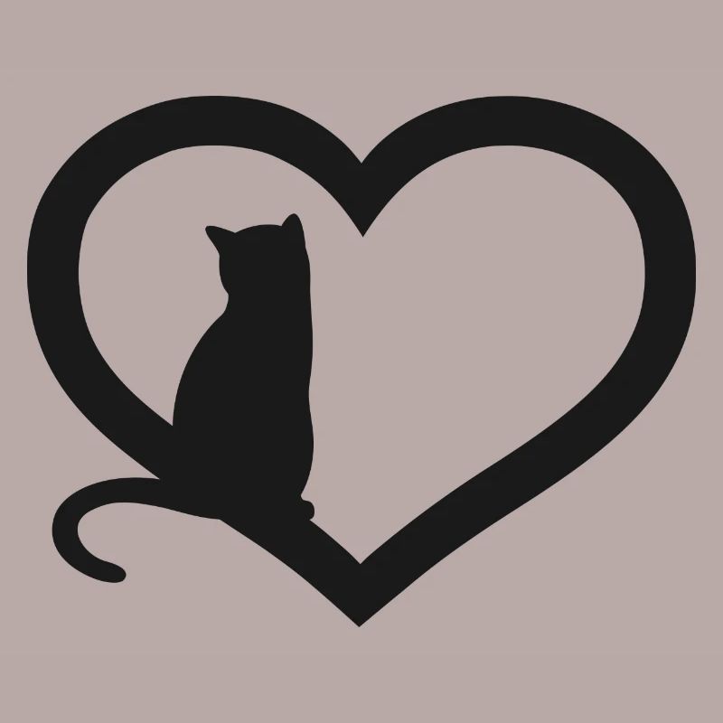 Katze Silhouette mit Herz