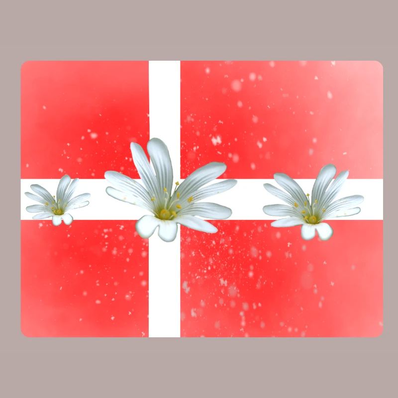 Danemark Drapeau avec des fleurs Danemark