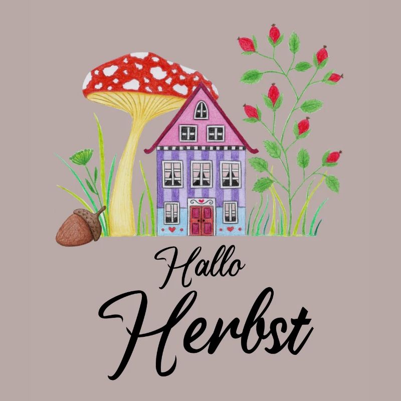 Hello Autumn Toadstool Dwarf House fantasy
