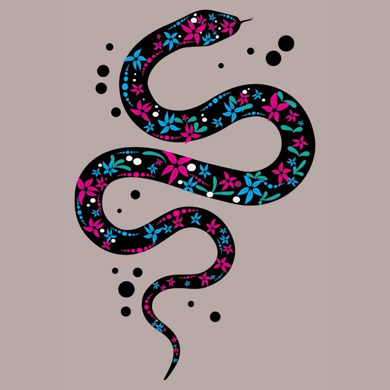 Black beautiful snake with pattern gift