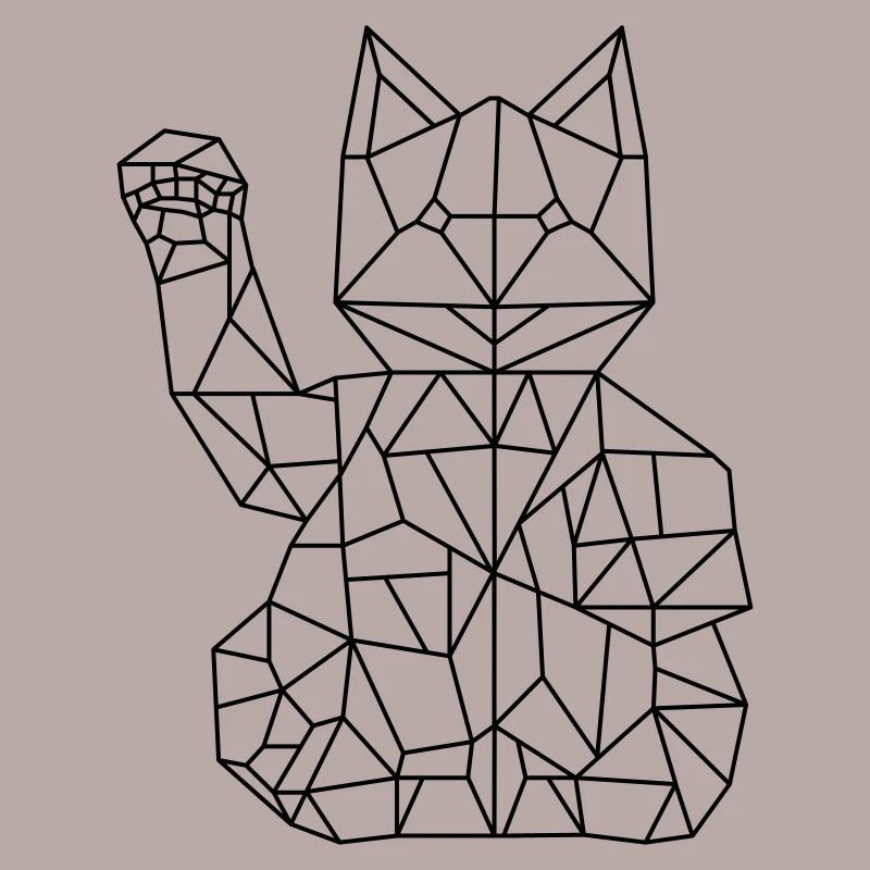 Chat de fortune Maneki-neko Polygone