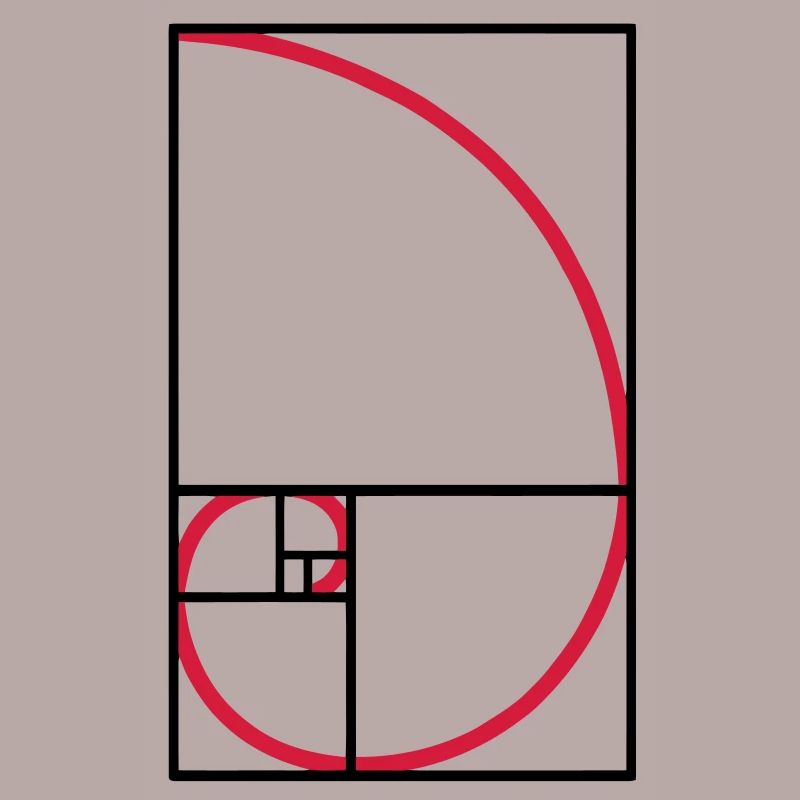 Fibonacci courbe de type ratio or