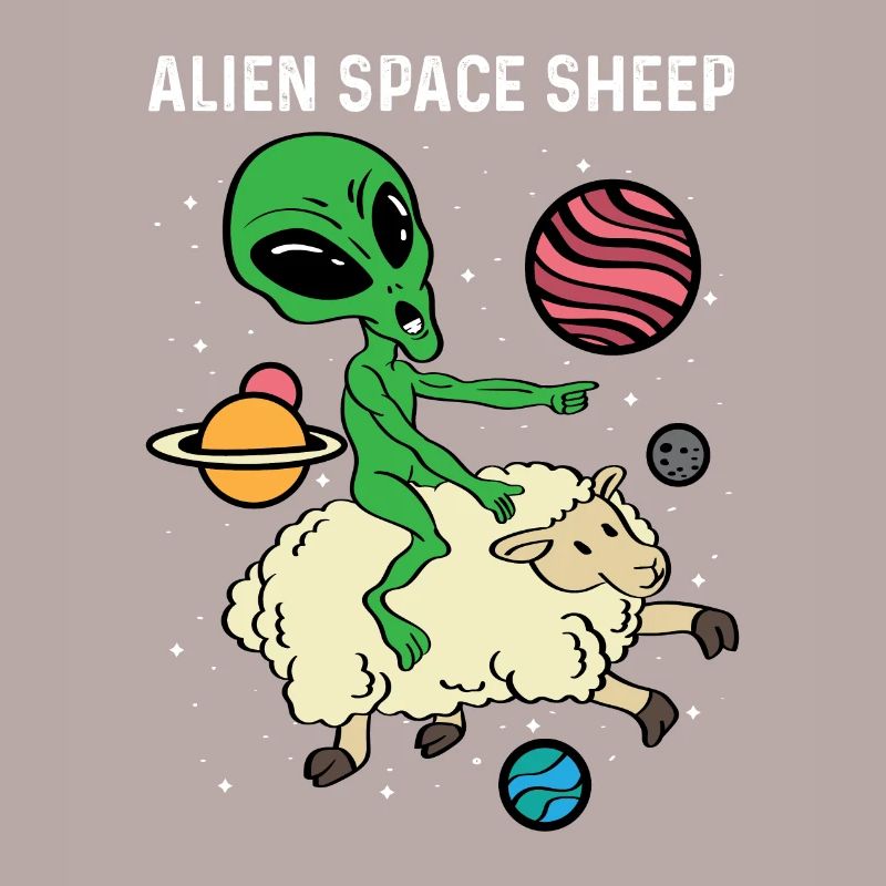 Alien Space Sheep Astronaut oder Weltraumpilot Ges