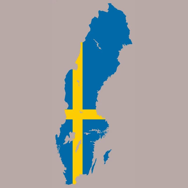Suède Outline Map Drapeau Scandinavie Drapeau
