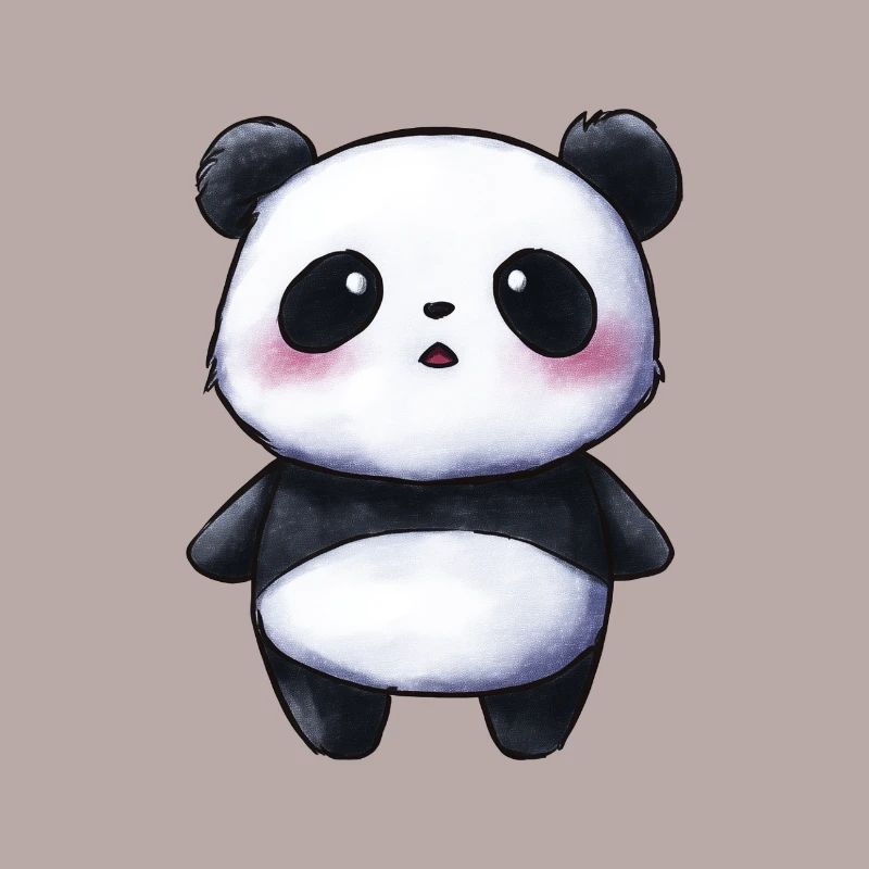 bébé panda mignon, style chibi