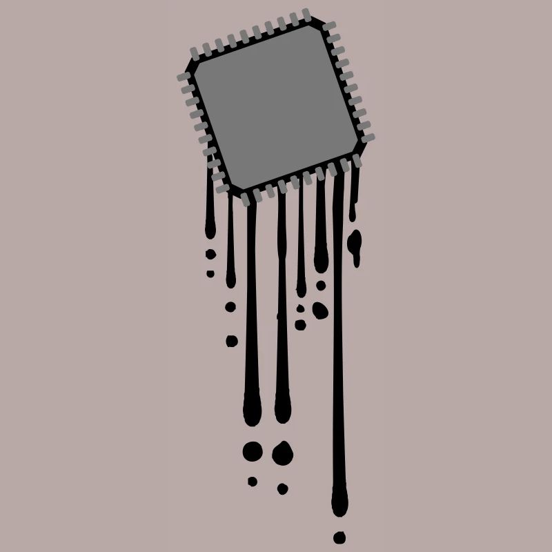 melt drops graffiti cpu computer nerd desig