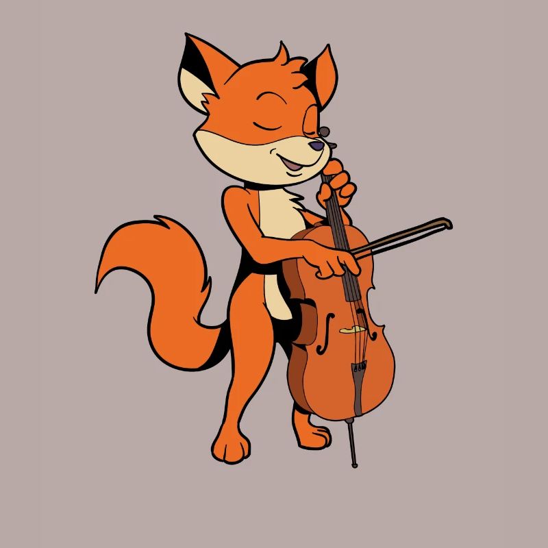 Comic Fuchs joue du violoncelle
