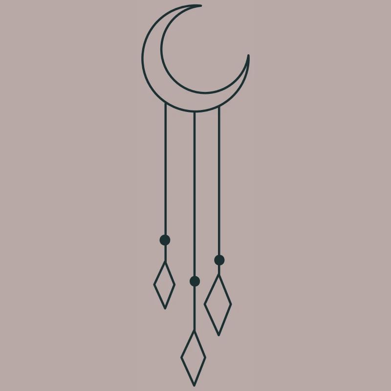 BOHO crescent moon with dangles