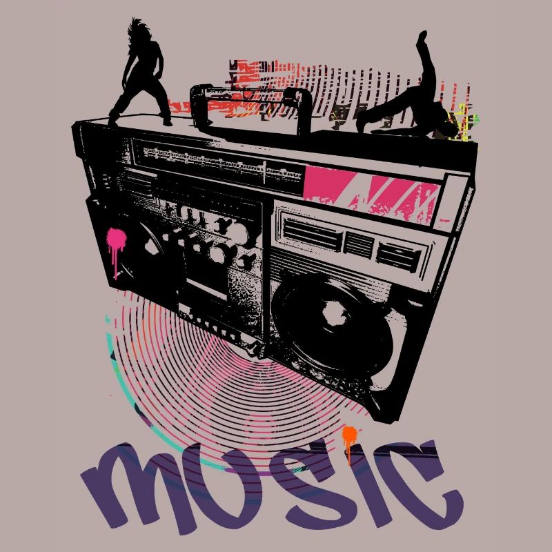 Iconic Ghettoblaster with Breakdancer.